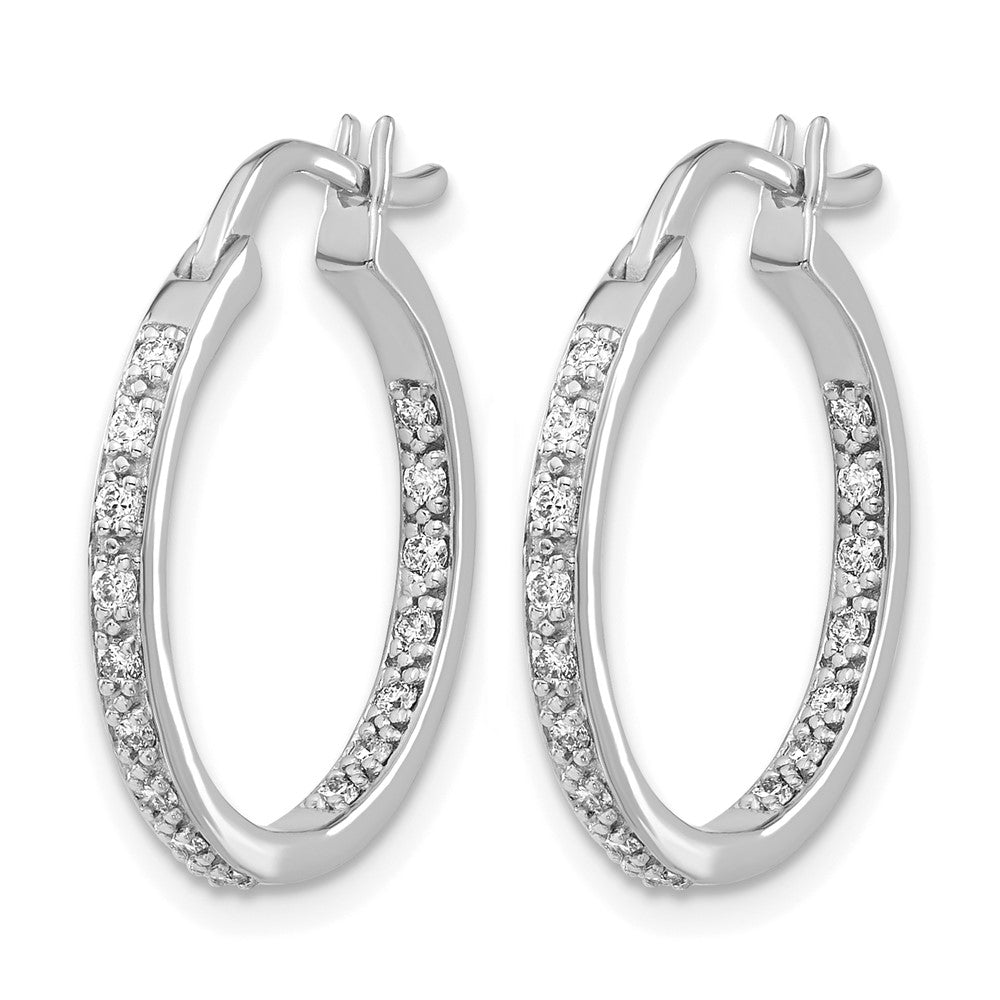 14K Weißgold Diamant In/Out Creolen