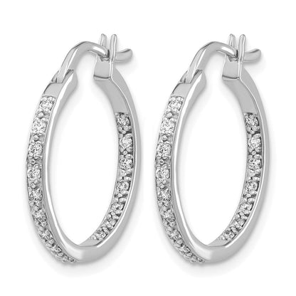 14K Weißgold Diamant In/Out Creolen