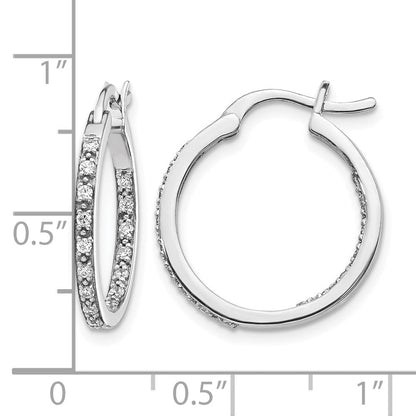 14K Weißgold Diamant In/Out Creolen