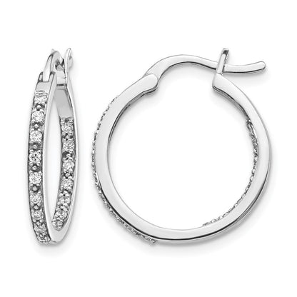 14K Weißgold Diamant In/Out Creolen
