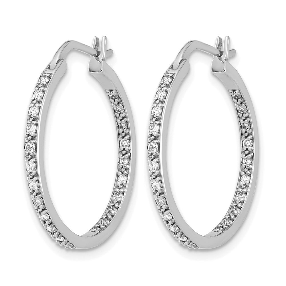 14K Weißgold In-and-Out-Creolen mit 0,5 ct. laborgezüchteten Diamanten VS/SI+ G+