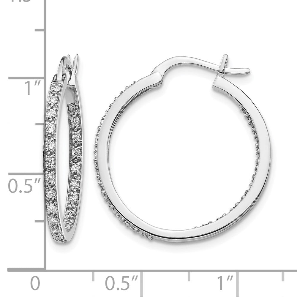 14K Weißgold In-and-Out-Creolen mit 0,5 ct. laborgezüchteten Diamanten VS/SI+ G+