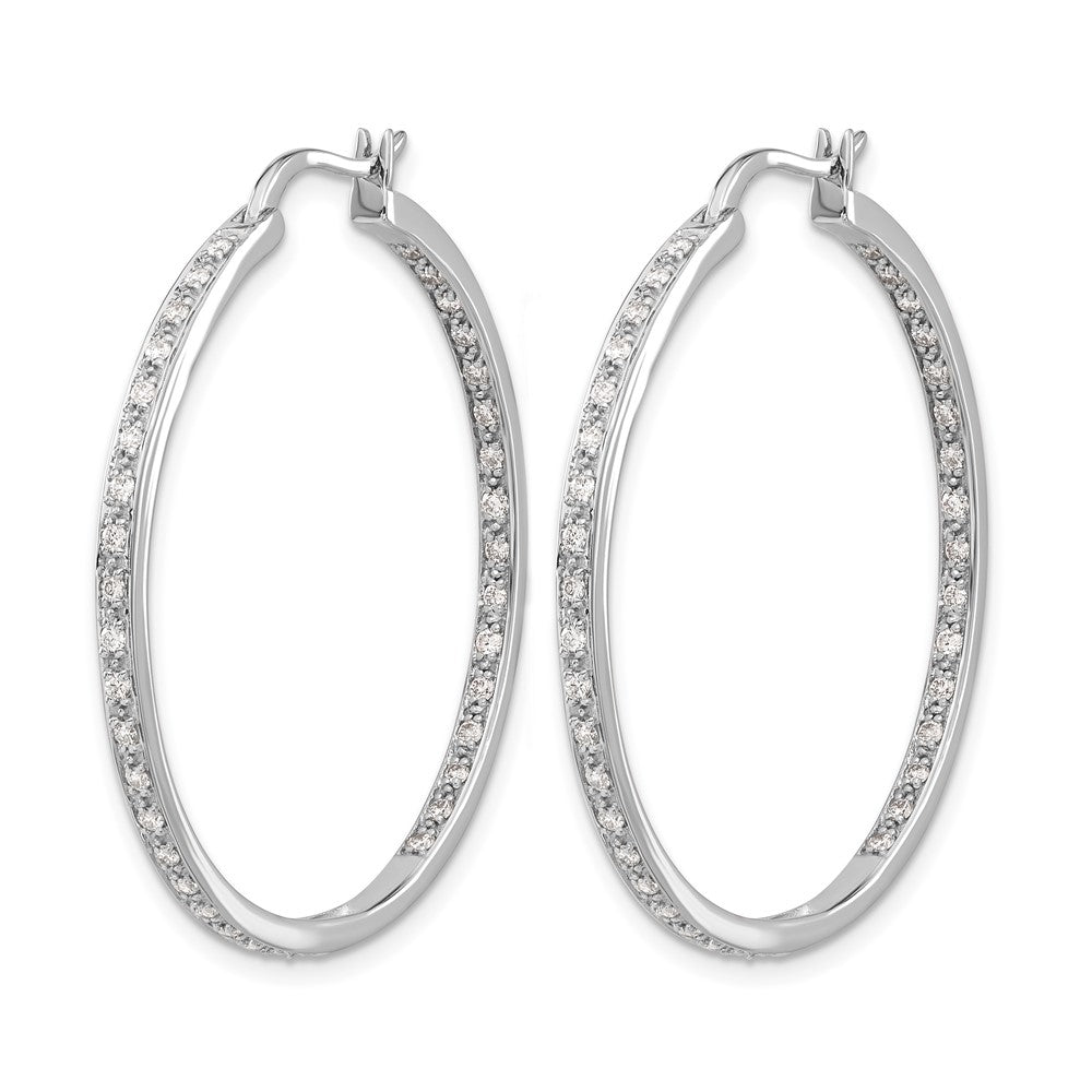 14K Weißgold Diamant In/Out Creolen