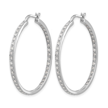 14K Weißgold Diamant In/Out Creolen