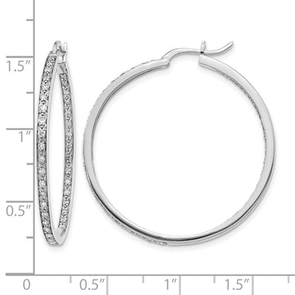 14K Weißgold Creolen, innen und außen besetzt, mit 0,625 ct. Laborgezüchteten Diamanten VS/SI+ G+
