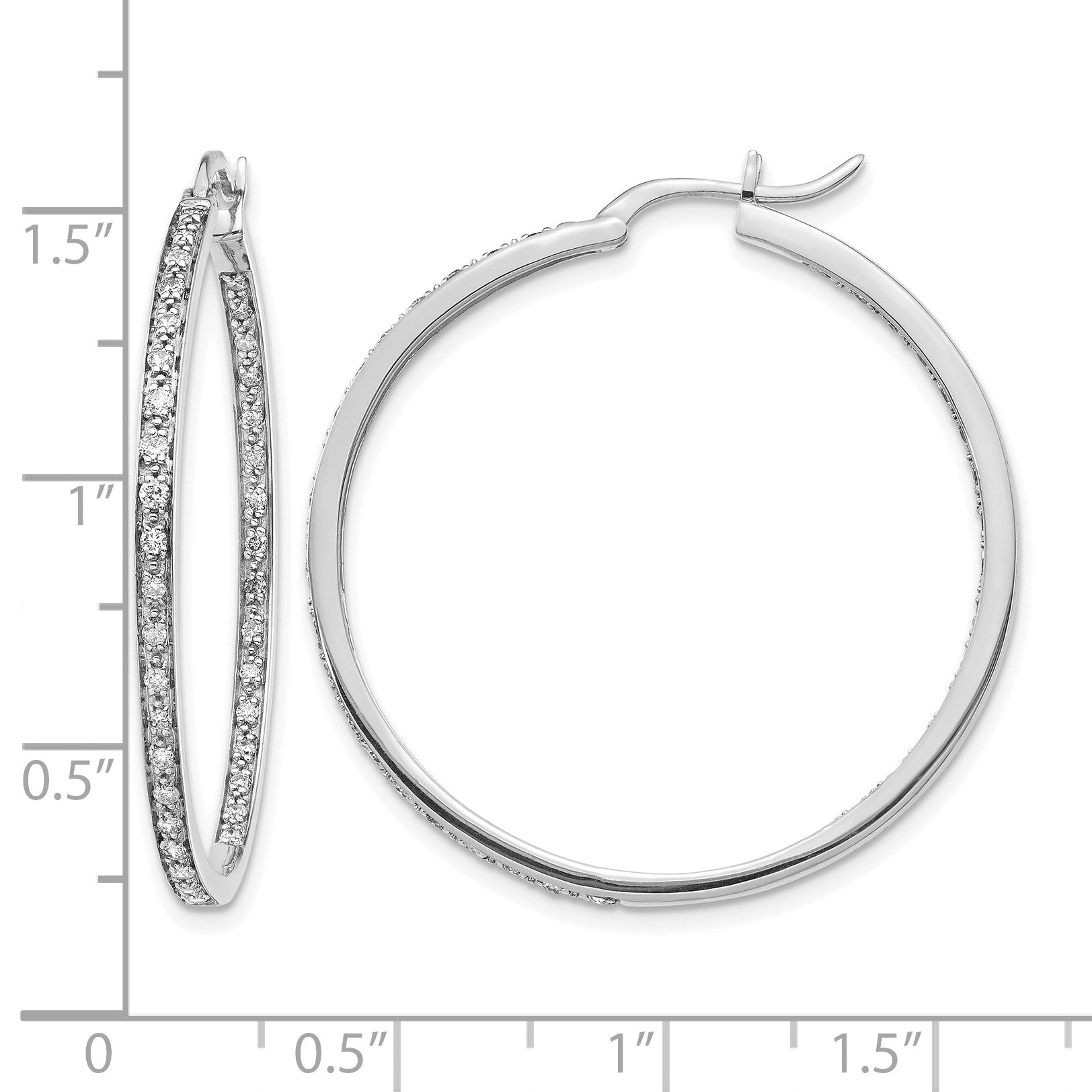 14K Weißgold Diamant In/Out Creolen