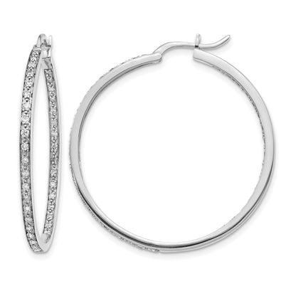 14K Weißgold Diamant In/Out Creolen