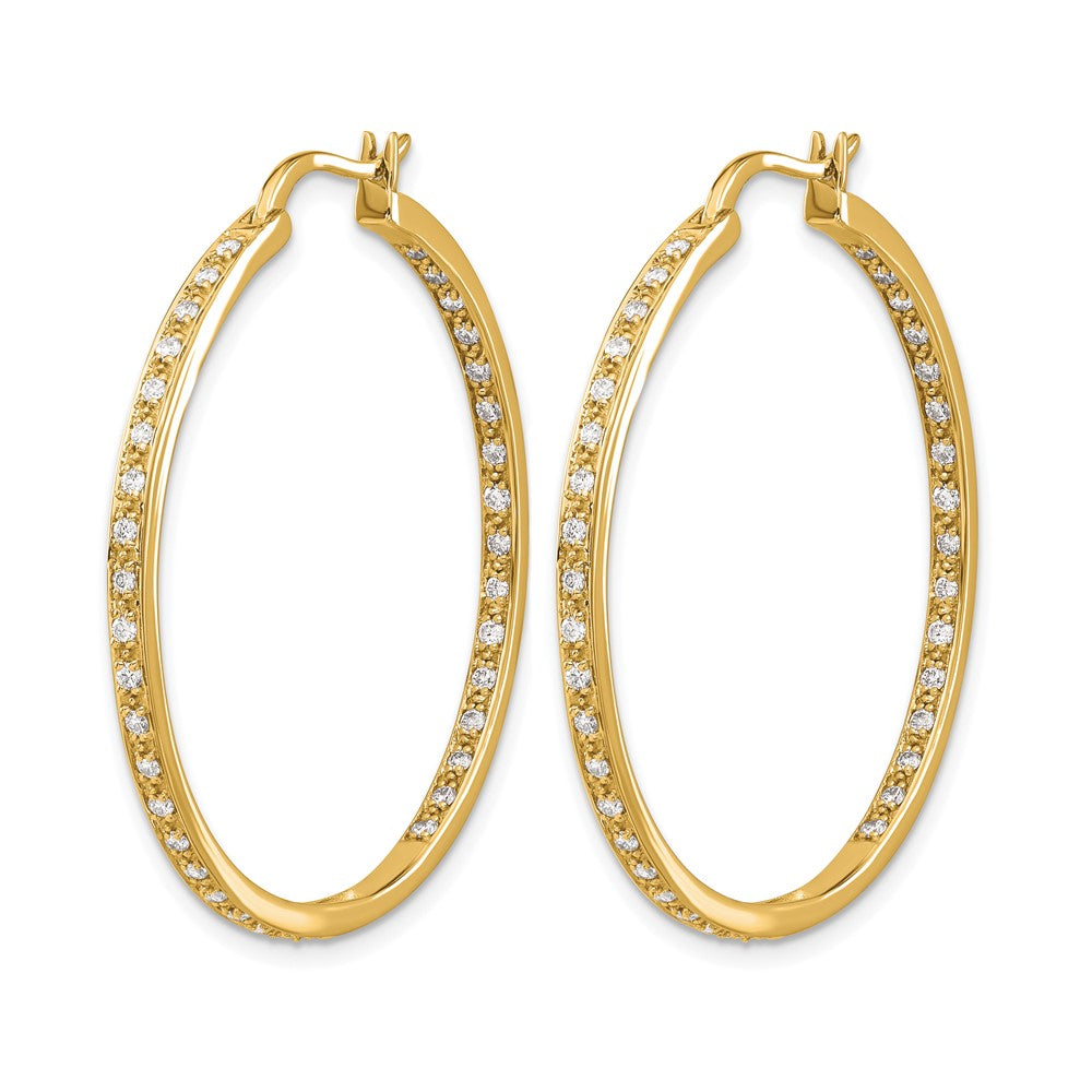 14K Gelbgold Creolen mit 0,625 ct. laborgezüchteten Diamanten VS/SI+ G+ im In-and-Out-Design