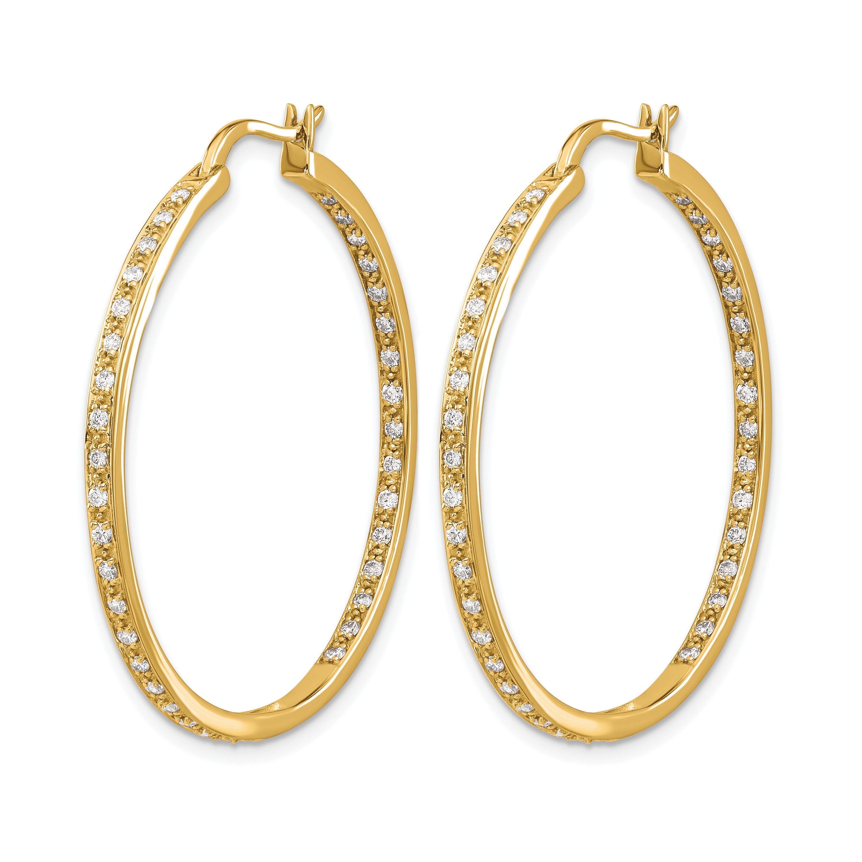 14K Gelbgold Diamant In/Out Creolen