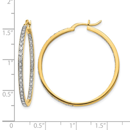 14K Gelbgold Diamant In/Out Creolen