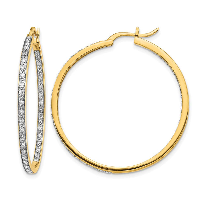14K Gelbgold Creolen mit 0,625 ct. laborgezüchteten Diamanten VS/SI+ G+ im In-and-Out-Design