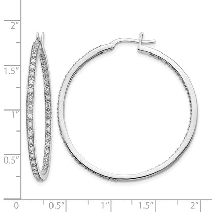 14K Weißgold Creolen mit 0,875 ct. laborgezüchteten Diamanten VS/SI+ G+, In-and-Out-Design