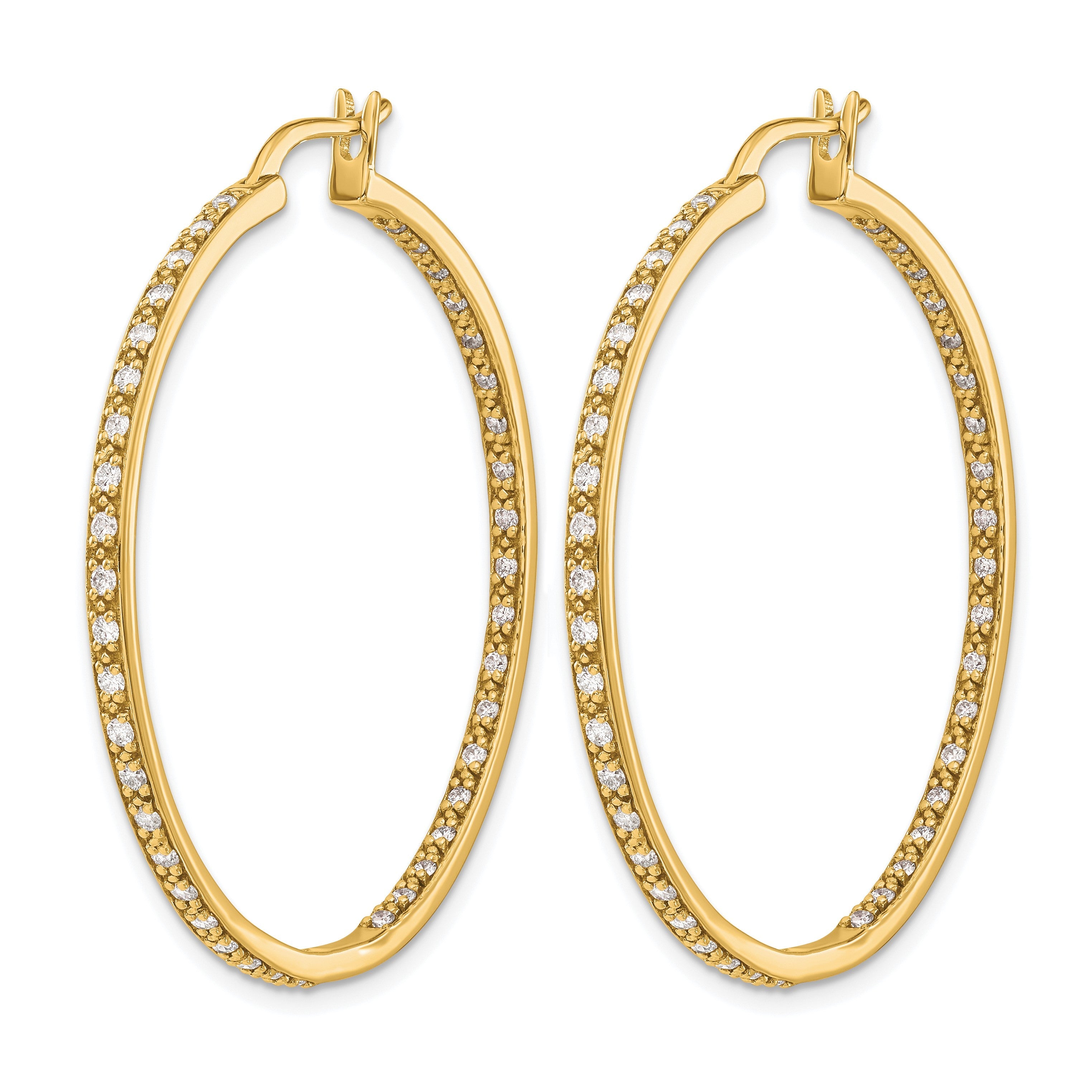 14K Gelbgold Diamant Creolen "In/Out"