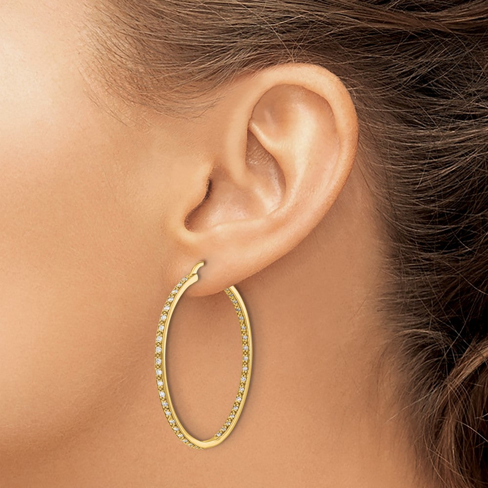 14K Gelbgold Diamant Creolen "In/Out"