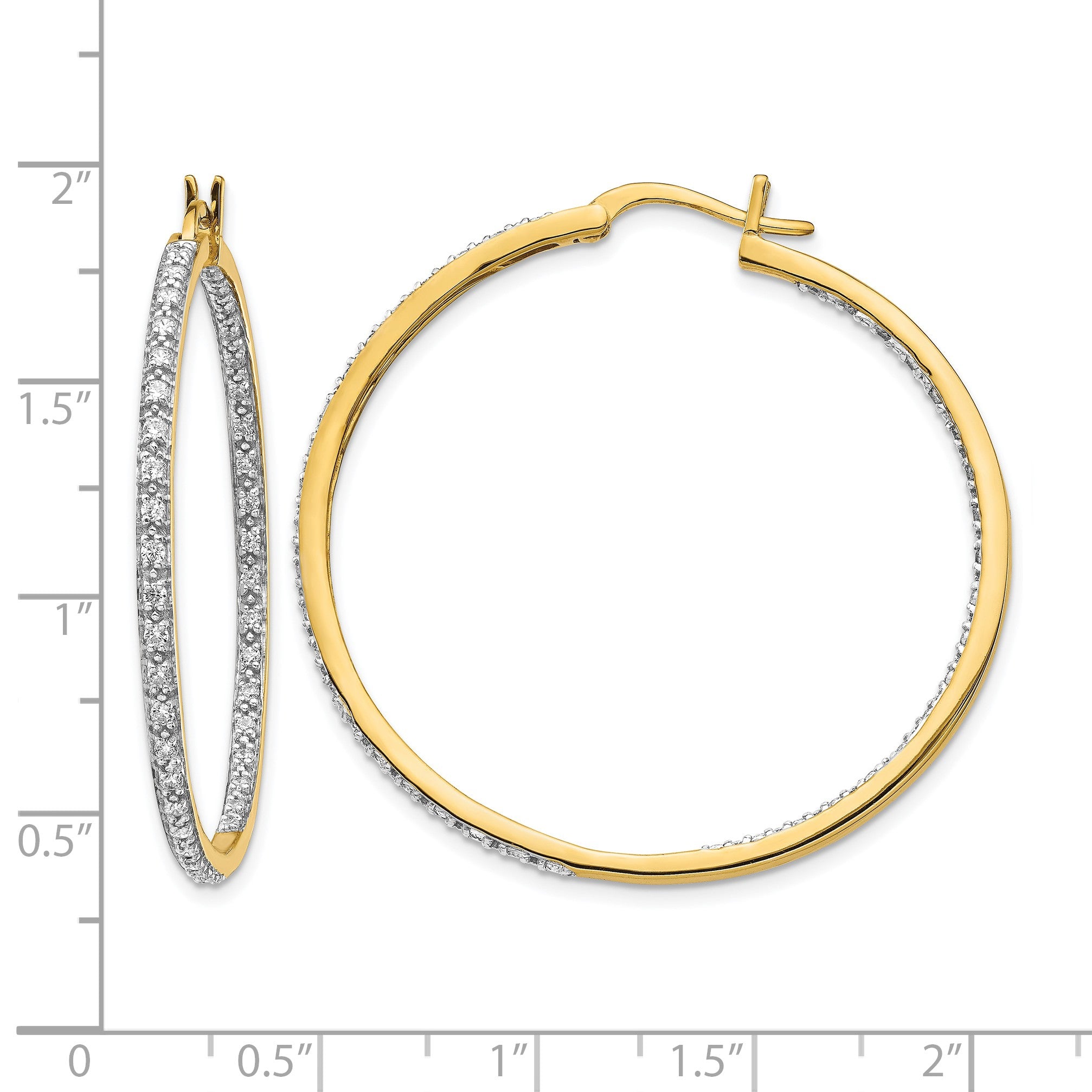14K Gelbgold Diamant Creolen "In/Out"