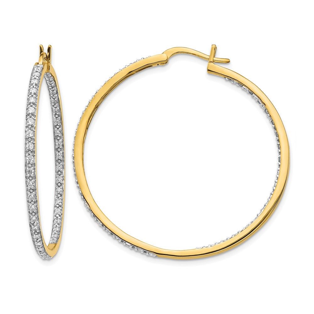 14K Gelbgold Creolen mit 0,875 ct. laborgezüchteten Diamanten VS/SI+ G+, In-and-Out-Design