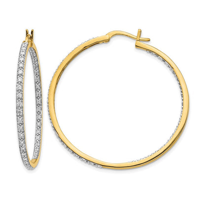14K Gelbgold Creolen mit 0,875 ct. laborgezüchteten Diamanten VS/SI+ G+, In-and-Out-Design