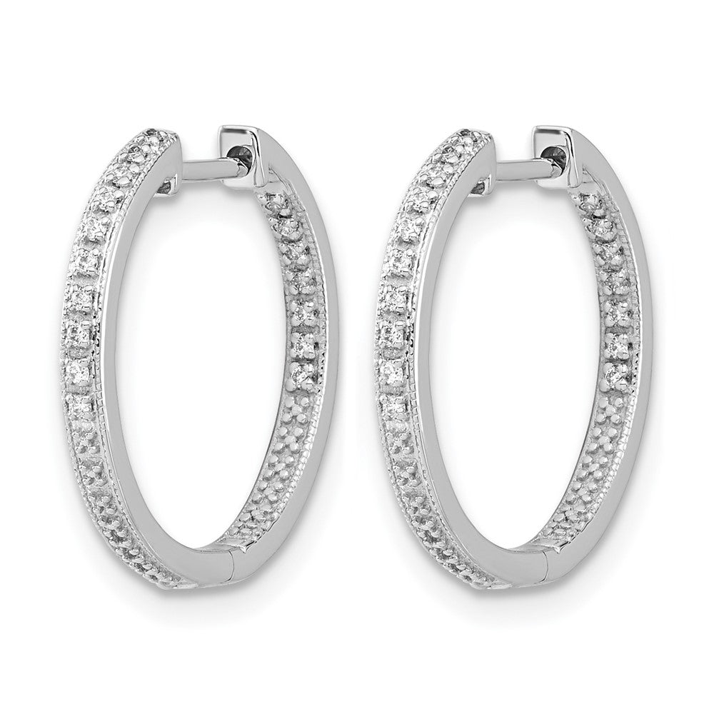 10K Weißgold Poliert Diamant In/out Klappbar Creolen