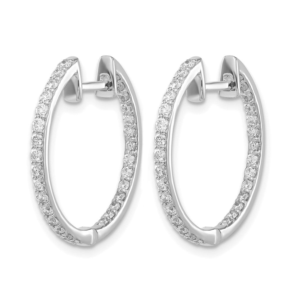 14K Weißgold Labor-gezüchtete Diamant-Creolen, VS/SI+ G+
