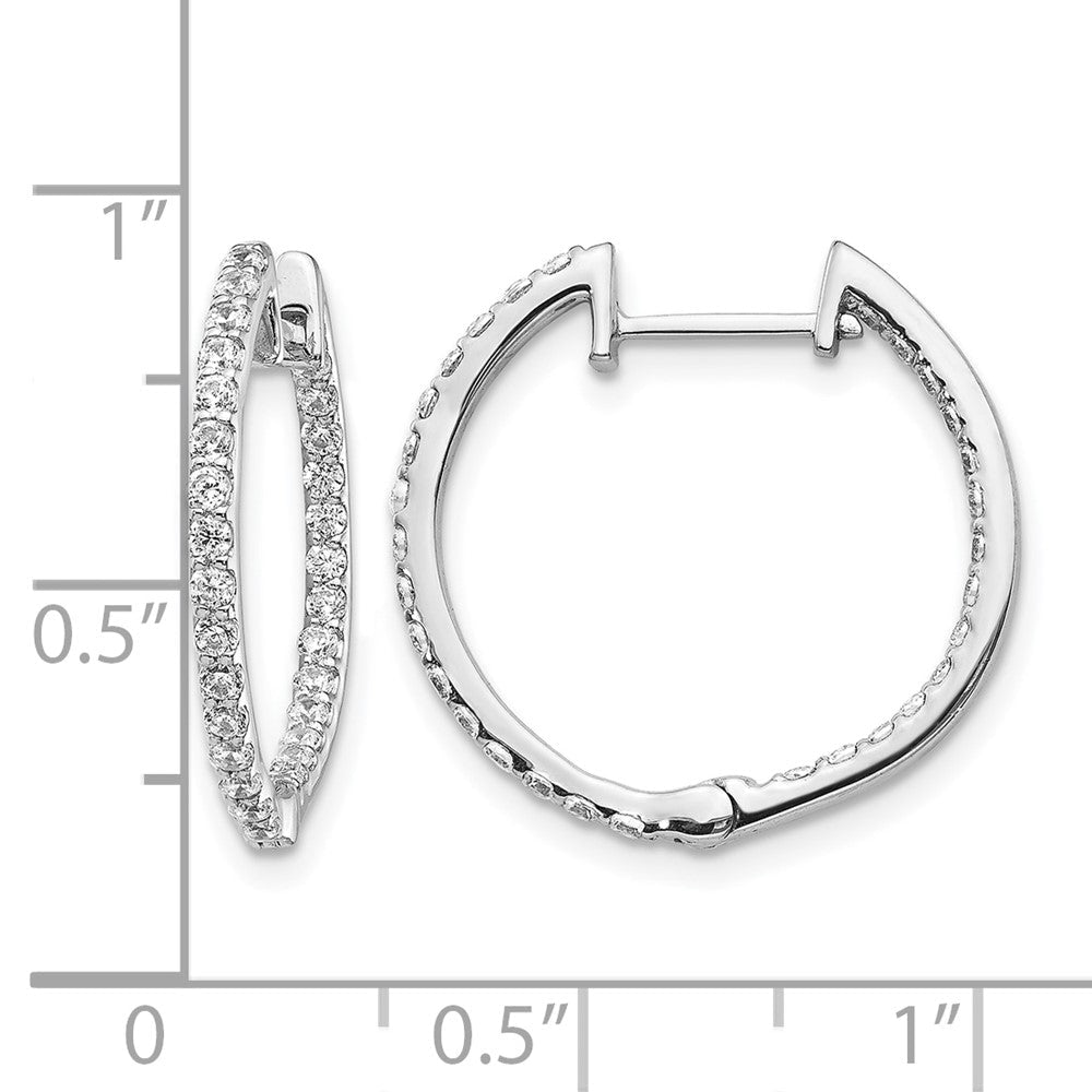 14K Weißgold Labor-gezüchtete Diamant-Creolen, VS/SI+ G+