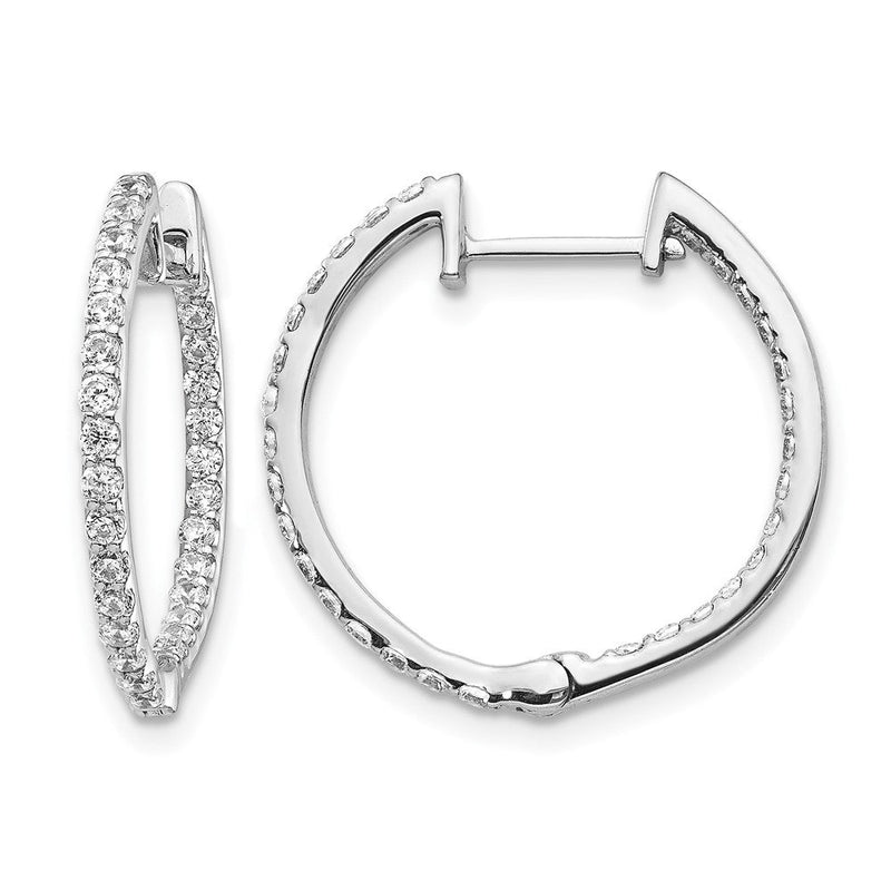 14K Weißgold Labor-gezüchtete Diamant-Creolen, VS/SI+ G+