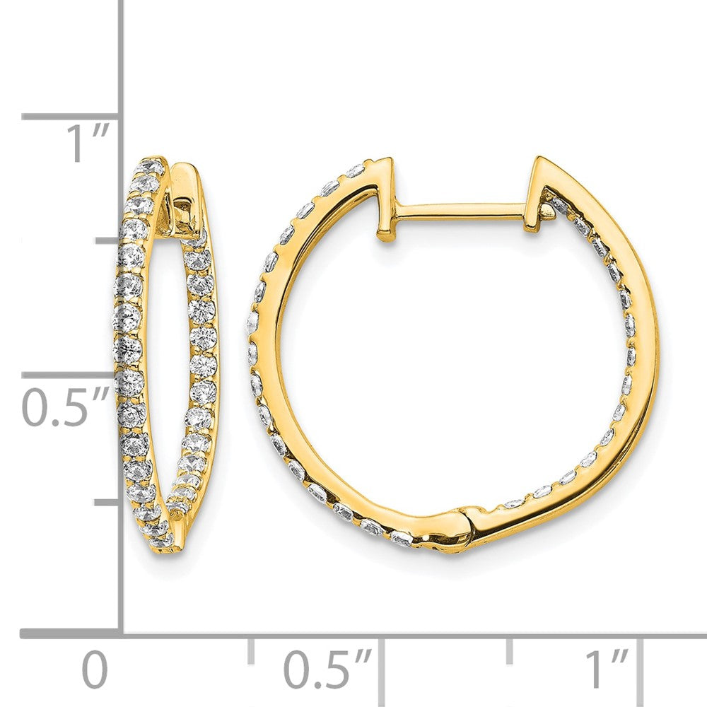 14K Gelbgold Laborgezüchtete Diamant-Creolen, VS/SI FGH, "In & Out" mit Klappscharnier