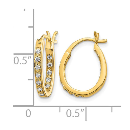 14K Gelbgold Creolen mit echten Diamanten, innen und außen besetzt