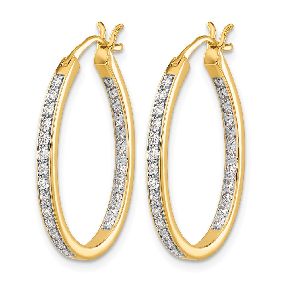 14K Gelbgold Innen-und-Außen-Creolen mit 0,5 ct. laborgezüchteten Diamanten VS/SI+ G+