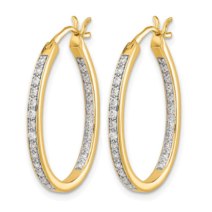 14K Gelbgold Innen-und-Außen-Creolen mit 0,5 ct. laborgezüchteten Diamanten VS/SI+ G+