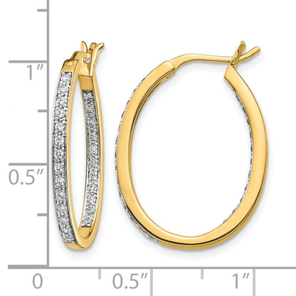 14K Gelbgold Innen-und-Außen-Creolen mit 0,5 ct. laborgezüchteten Diamanten VS/SI+ G+