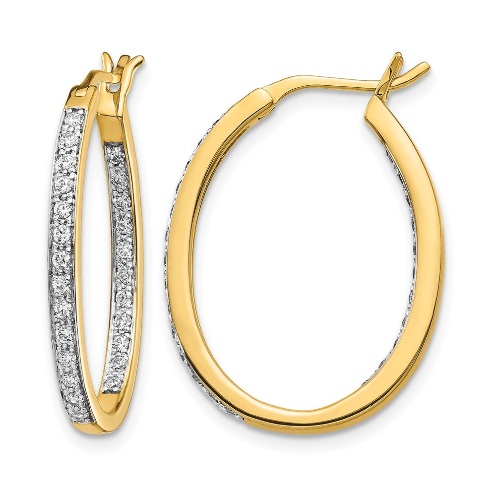 14K Gelbgold Diamant In/Out Creolen