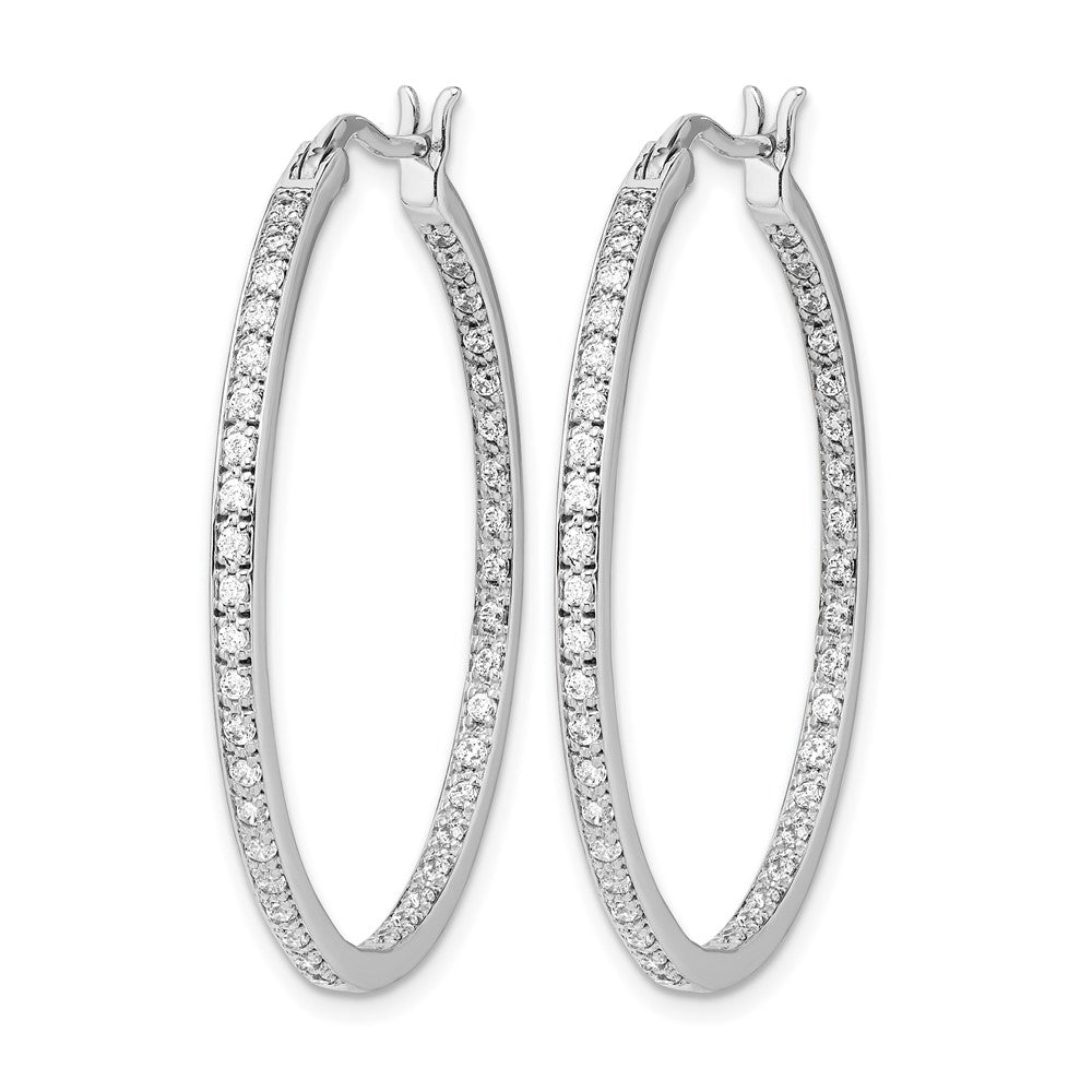 14K Weißgold Diamant-Creolen "In/Out" mit echten Diamanten
