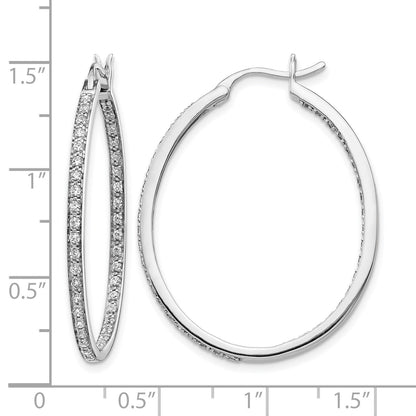 14K Weißgold Diamant-Creolen "In/Out" mit echten Diamanten