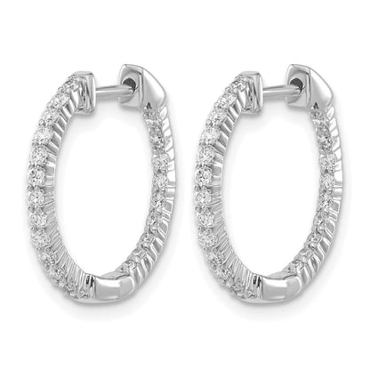 10K Weißgold Poliert Diamant In/out Klappbar Creolen