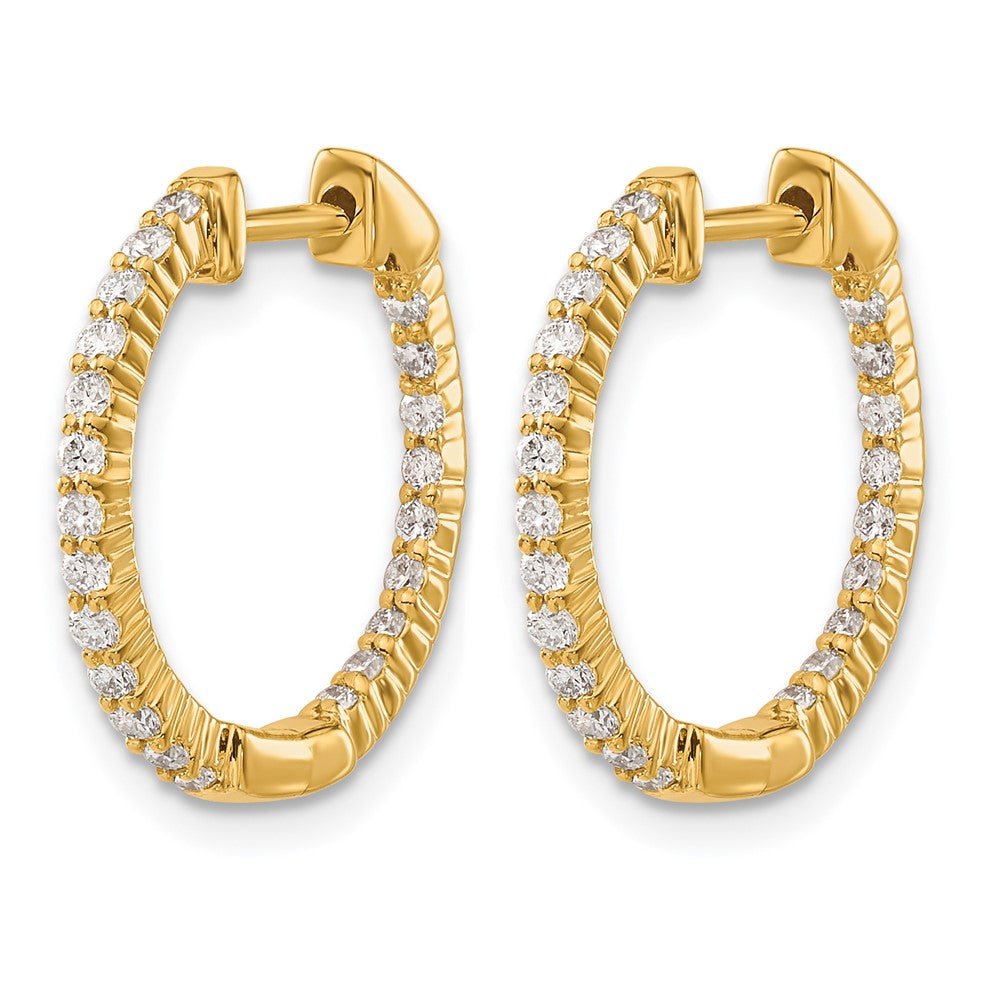 10K Gelbgold Poliert Diamant In/out Klappbar Creolen