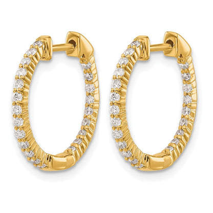 10K Gelbgold Poliert Diamant In/out Klappbar Creolen