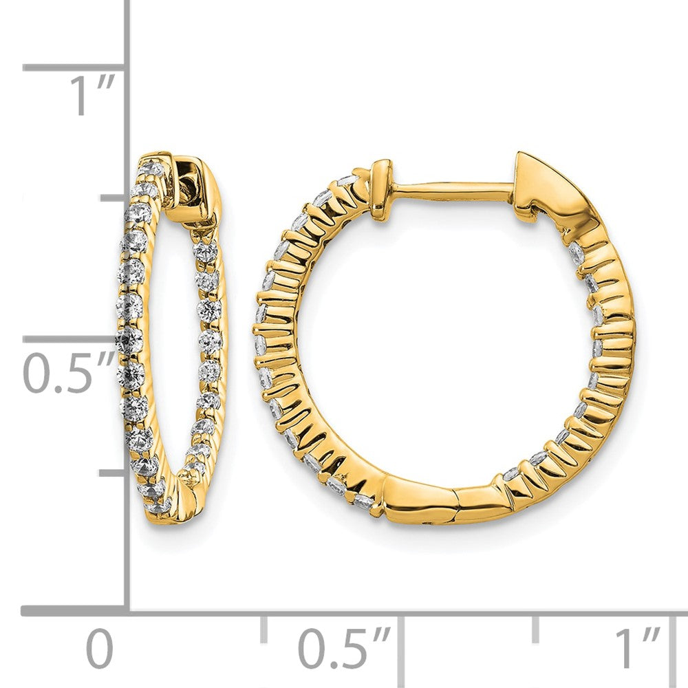 10K Gelbgold Poliert Diamant In/out Klappbar Creolen
