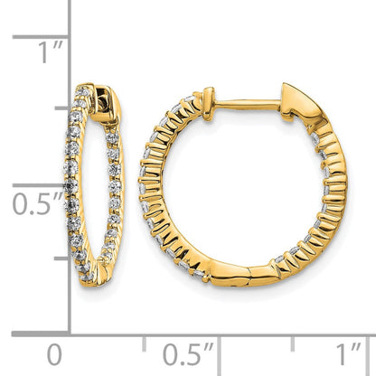 10K Gelbgold Poliert Diamant In/out Klappbar Creolen