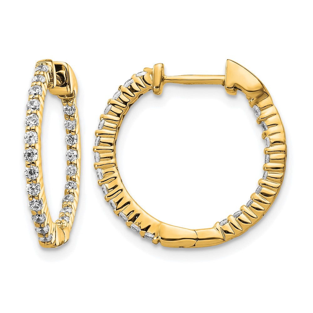10K Gelbgold Poliert Diamant In/out Klappbar Creolen