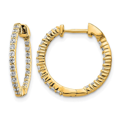 10K Gelbgold Poliert Diamant In/out Klappbar Creolen