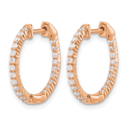 14K Roségold 0,5 ct. Laborgezüchtete Diamant VS/SI+ G+ Komplett In-and-Out Creolen-Ohrringe