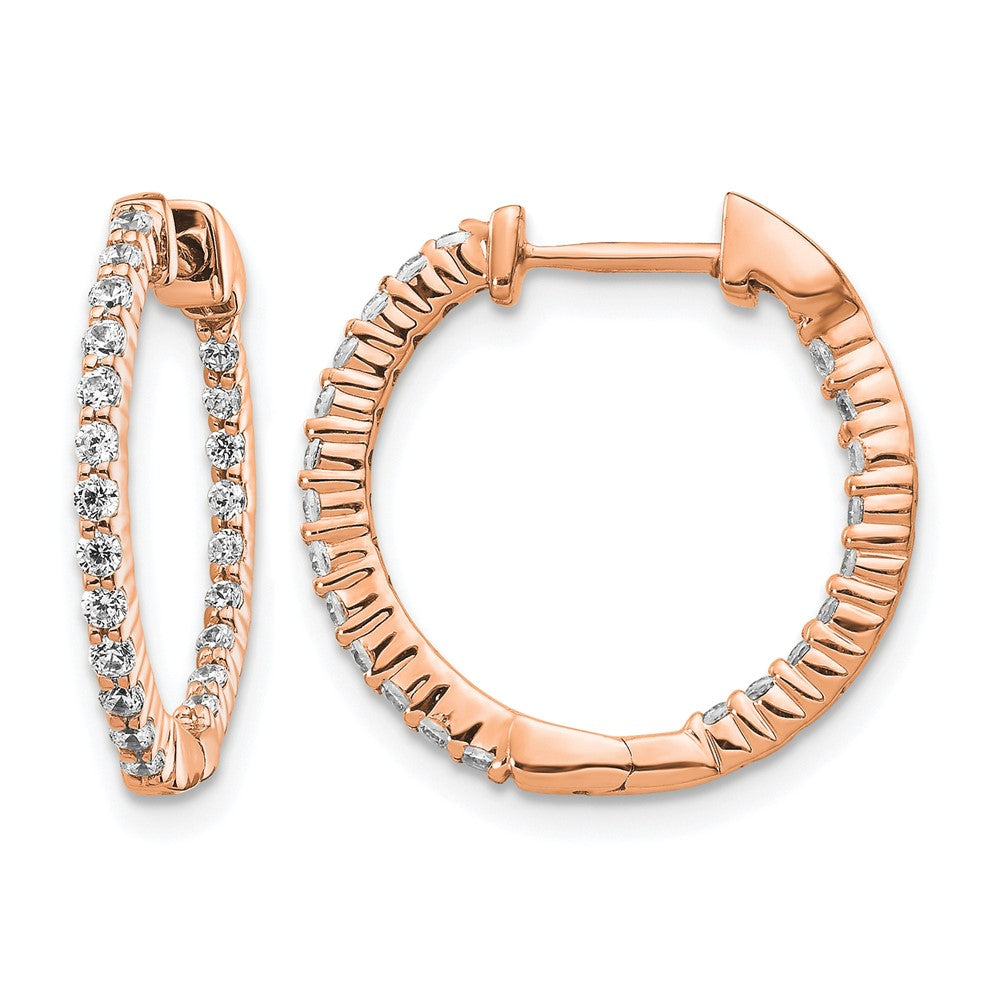 14K Roségold 0,5 ct. Laborgezüchtete Diamant VS/SI+ G+ Komplett In-and-Out Creolen-Ohrringe