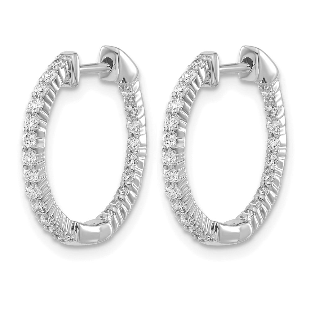 14K Weißgold Creolen mit 0,5 ct. laborgezüchteten Diamanten VS/SI+ G+, komplett und beidseitig besetzt