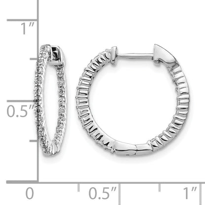 14K Weißgold Creolen mit 0,5 ct. laborgezüchteten Diamanten VS/SI+ G+, komplett und beidseitig besetzt