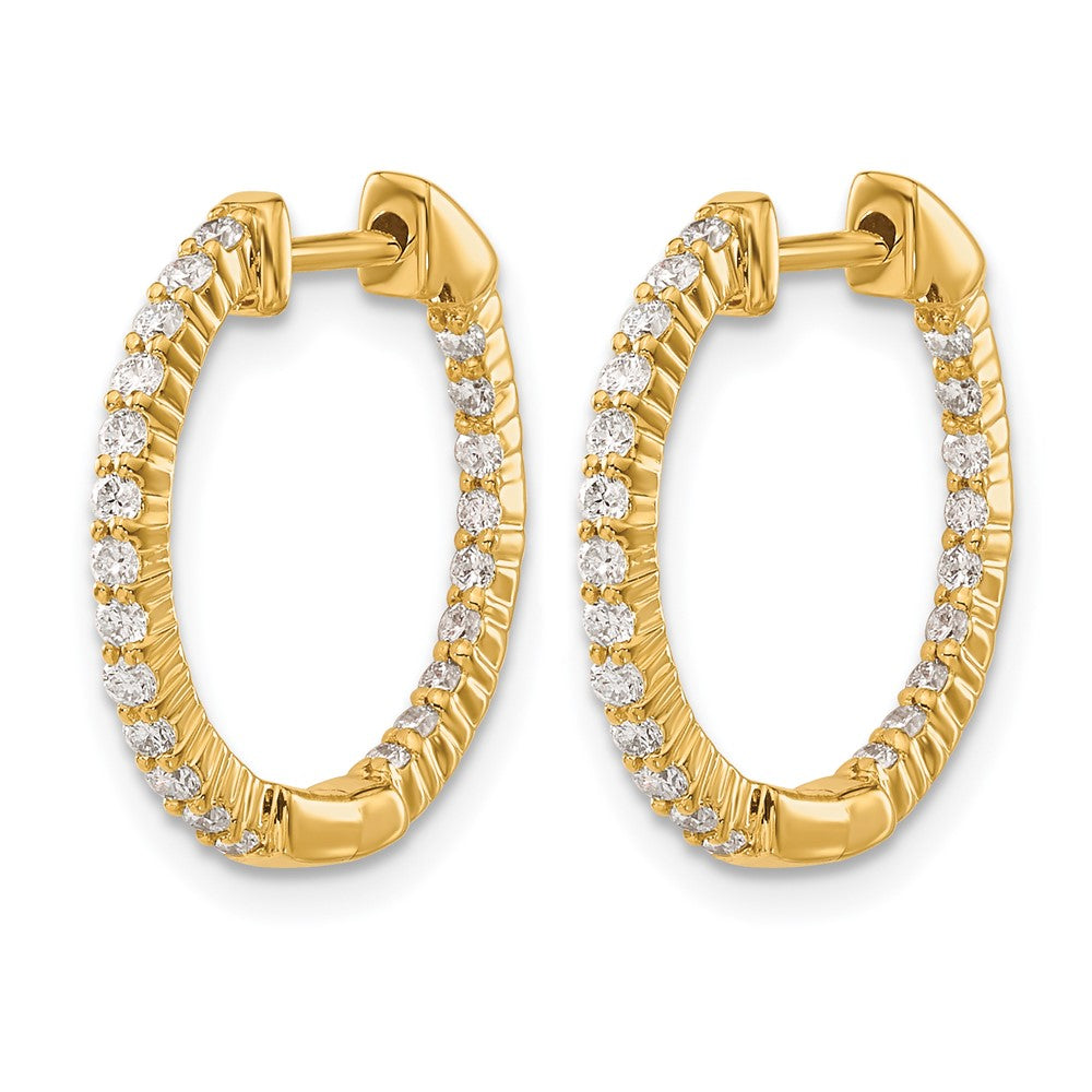 14K Gelbgold Labor gezüchtete Diamant-Creolen VS/SI+ G+ In-and-Out, 0,5 ct