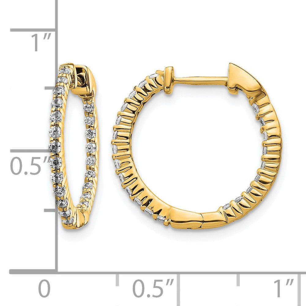 14K Gelbgold Labor gezüchtete Diamant-Creolen VS/SI+ G+ In-and-Out, 0,5 ct