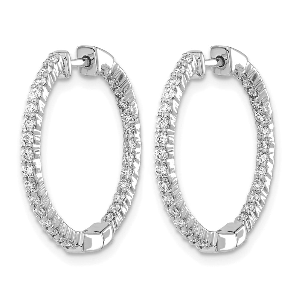 10K Weißgold Poliert Diamant In/out Klappbar Creolen