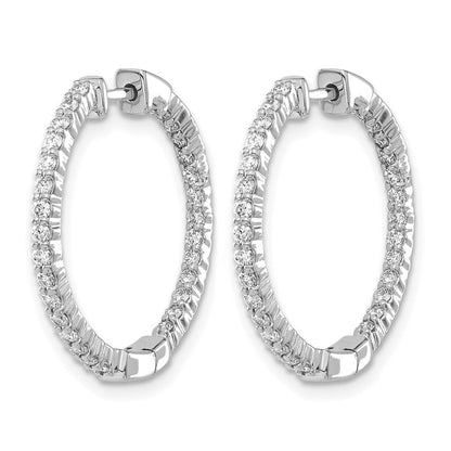 10K Weißgold Poliert Diamant In/out Klappbar Creolen