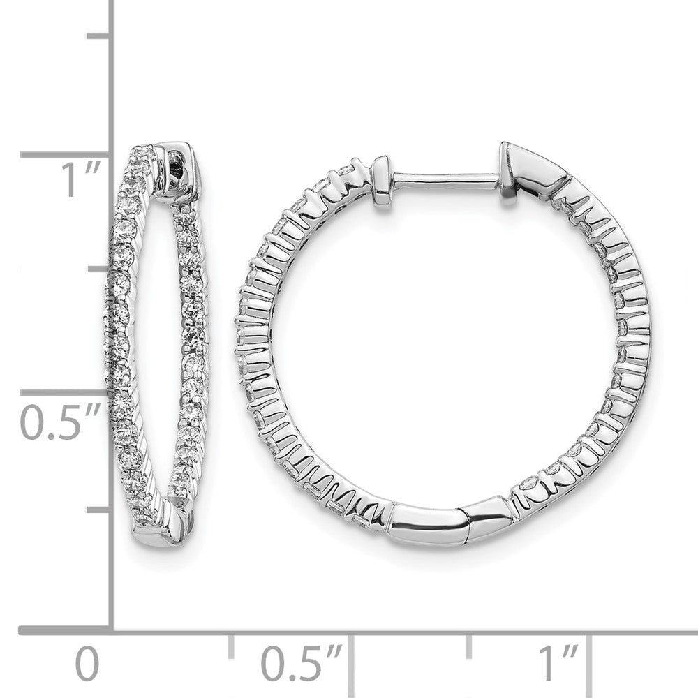 10K Weißgold Poliert Diamant In/out Klappbar Creolen