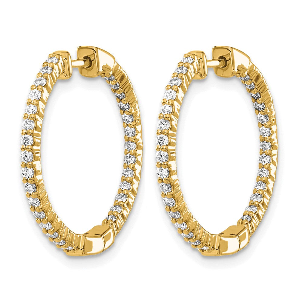 10K Gelbgold Poliert Diamant In/out Klappbar Creolen